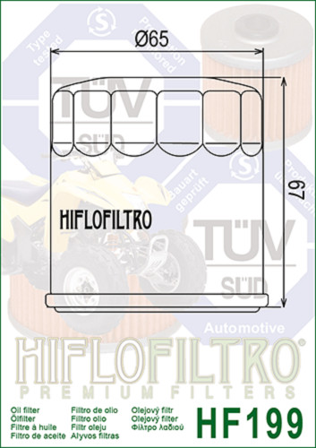 HiFlo Oil Filter HF199 Polaris Sportsman 400 450 500 550 570 850 1000 Turbo S