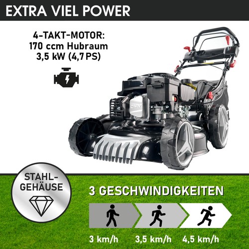BRAST Rasenmäher Benzin 3,5kW (4,7PS) | 46cm Schnittbreite | 18170 Speed - Bild 2 von 14