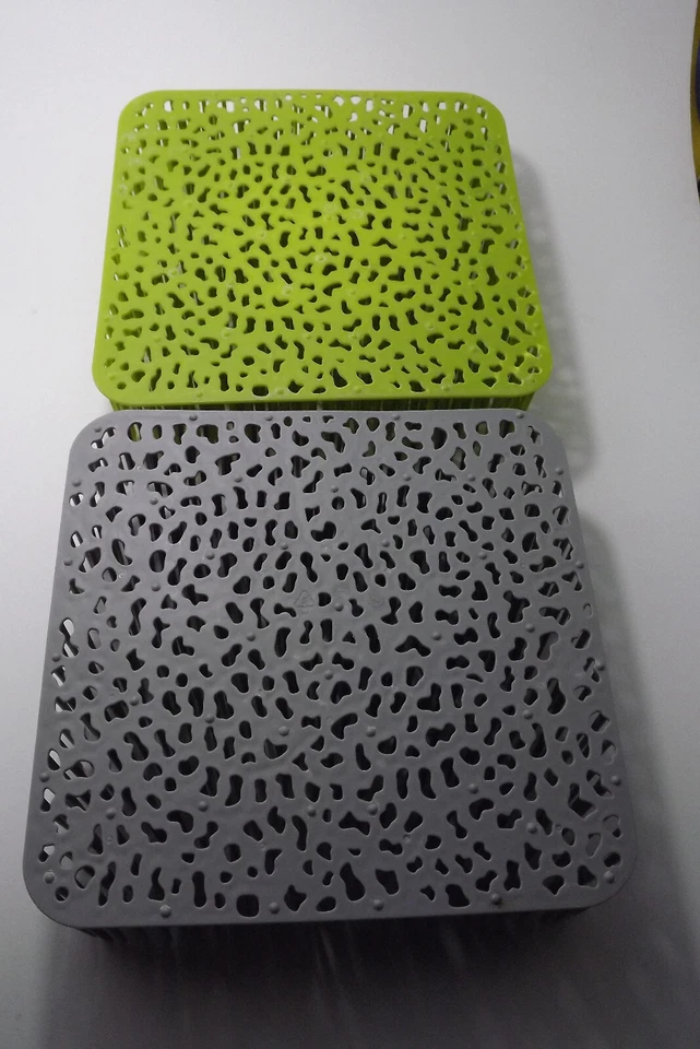 2 tapetes de secagem de bancada de cozinha racks verde e cinza panelas de gotejamento faltando - Imagem 4 de 4