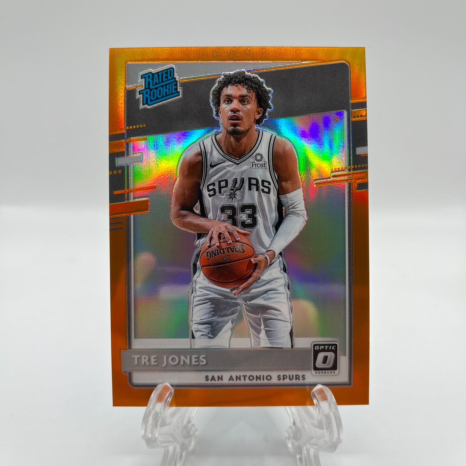 2020-21 Donruss Optic Orange Prizm #188 Tre Jones Rated Rookie #/199 Spurs RC