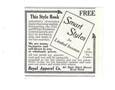 Royal Apparel Co Print Ad Vintage Advertisement Catalog Advertising Style 1914