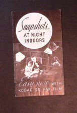 Kodak SS Pan Film Advertising Brochure Vintage Snapshots At Night Indoors