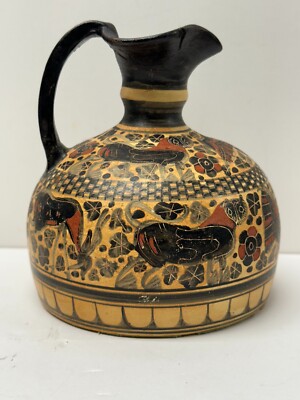 Vintage Greece Museum Copy Ceramic Pitcher Vase 600 B.C. ギリシャ