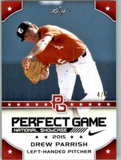 DREW PARRISH 2015 Leaf Perfect Game NIKE All-American SHOWCASE RED Rookie #/5