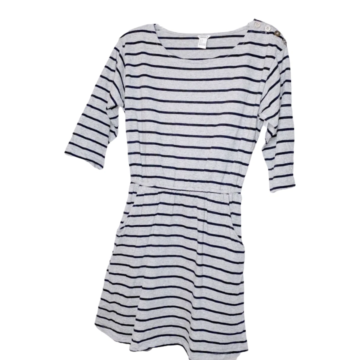 Robe Forever 21 Coupe Cintrée Crème à Rayures Marron - Taille S - Occasion