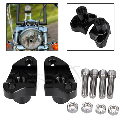 2'' Tall CNC Handlebar Risers For Harley Softail Dyna Super Glide FXR Sportster