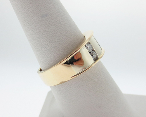 Genuine Diamonds 0.60ct Solid 14k 2-Tone Gold Ring 8.5mm Men's Band FREE Sizing - Picture 2 of 10