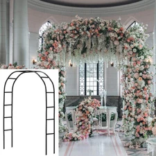 7.9 FT Black Metal Arch For Wedding Party Bridal Prom Garden Floral Decoration