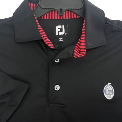 FootJoy Men's Black Golf Polo Shirt  Homestead Omni WV Embroidery  L