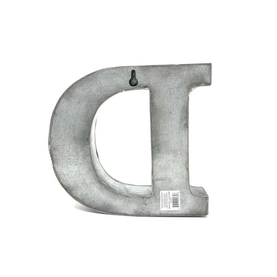 Tin Box Letter D Rustic Primitive Wall Hanging 7" Tall 3 Dimensional - Image 2 of 4