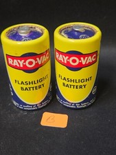 2 Vintage Ray-O-Vac, Leak Proof, Flashlight D Cell Batteries Untested B