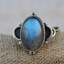 Labradorite Ring 925 Sterling Silver Ring Valentine Gift Handmade Ring MM-54