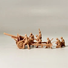 1/72 Scale WW2 US Howitzer 105mm and Artillery 7 Crew Resin Model Miniature