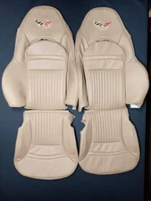 For Chevy Corvette C5 Sports seat cover Genuine Leather ; Lt. Oak (1997 - 2004)