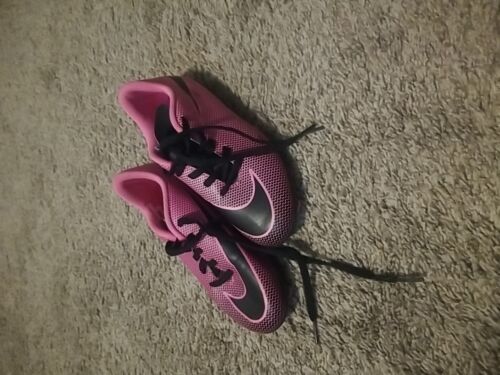 Nike Soccer Cleats Little Girls Pink/Black Sz 1Y - Picture 1 of 3