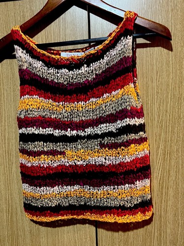 Vintage 100% Dana BUCHMAN size S Crochet Silk Multicolor