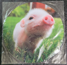 Adorable piglet round mousepad 8" sealed