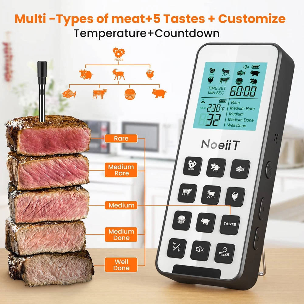 Wireless Meat Thermometer 300ft Wireless Meat Thermometer Digital With Alarm Fun