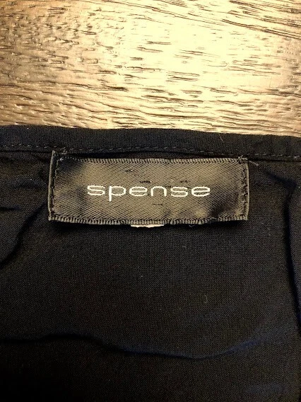 Blusa Top Spense Para Mujer Negra Plisada Campesina Manga Larga Botón Delantero Talla S Foto 3 de 4