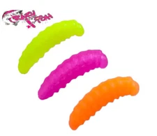 CRAZY FISH Soft Eatable Lures MF H-Worm inline 0.7" 60pcs Trout Fishing