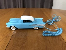 Telemania 1957 Chevy Turquoise Phone With Original Cords Tone & Pulse Man Cave