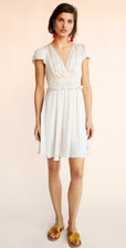 NWT Express Romantic Satin Midi Dress Sold out Value $90 Sz Large Off White