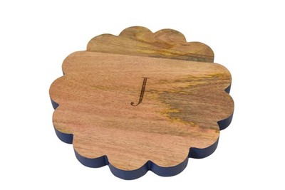 Mark & Graham x Pencil & Paper Serving Board Medium Brown Wood Monogram J Modern
