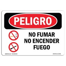 OSHA Danger No Open Flames Spanish Sign Aluminum for Business USA Made