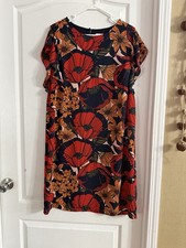 Loft Petites Women’s Navy Floral Lined Dress Sz LP. MH-15