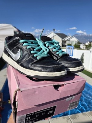 Nike SB Dunk Low Diamond Supply Co. Black 11M BV1310-001 Pre Owned OG Box