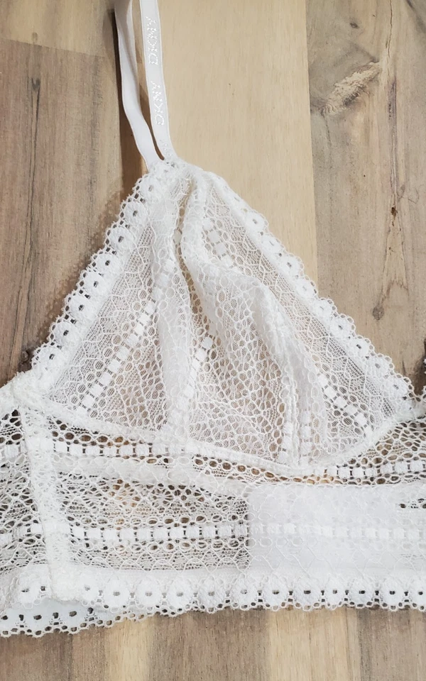 DKNY Women's Lace Wireless Bralette in White (DK4511) | Size Small - Image 2 of 4
