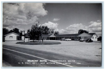 c1950's Belmont Motel Emmons Walker Skowhegan Maine ME Photo RPPC Postcard