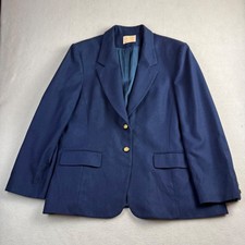 Vintage Pendleton Navy Blue 100 Virgin Wool Blazer Gold Crest Buttons