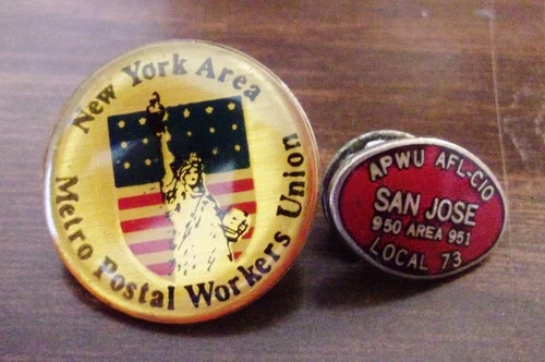 Vintage Labor Union Tietacs  San Jose Local 73 & New York Metro Postal Workers - product listing photo