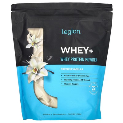 Whey+, Whey Protein Powder, French Vanilla, 1.8 lbs (816 g)