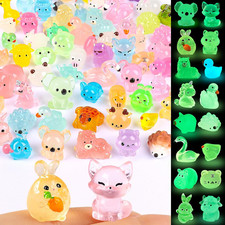 100Pcs Luminous Mini Resin Animals Tiny Animal Figures to Hide Glow in the Dark
