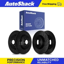 Front Rear Drilled Slotted Brake Rotors Set for Ford Explorer Taurus Flex