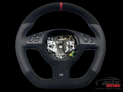 SPORT Lenkrad Lederlenkrad BMW E46 E53 X5 Alcantara Multifunktions Abgeflacht