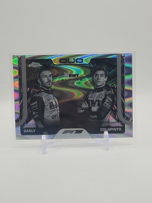 2025 Topps Chrome F1 Gasly Colapinto Duo Black & White Raywave Refractor #171