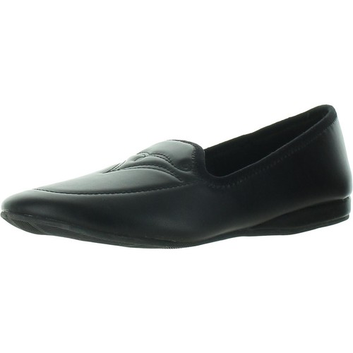 Array Womens Mabel Black Faux Leather Loafers Shoes 9 Medium (B,M) BHFO 7017 - Picture 1 of 2