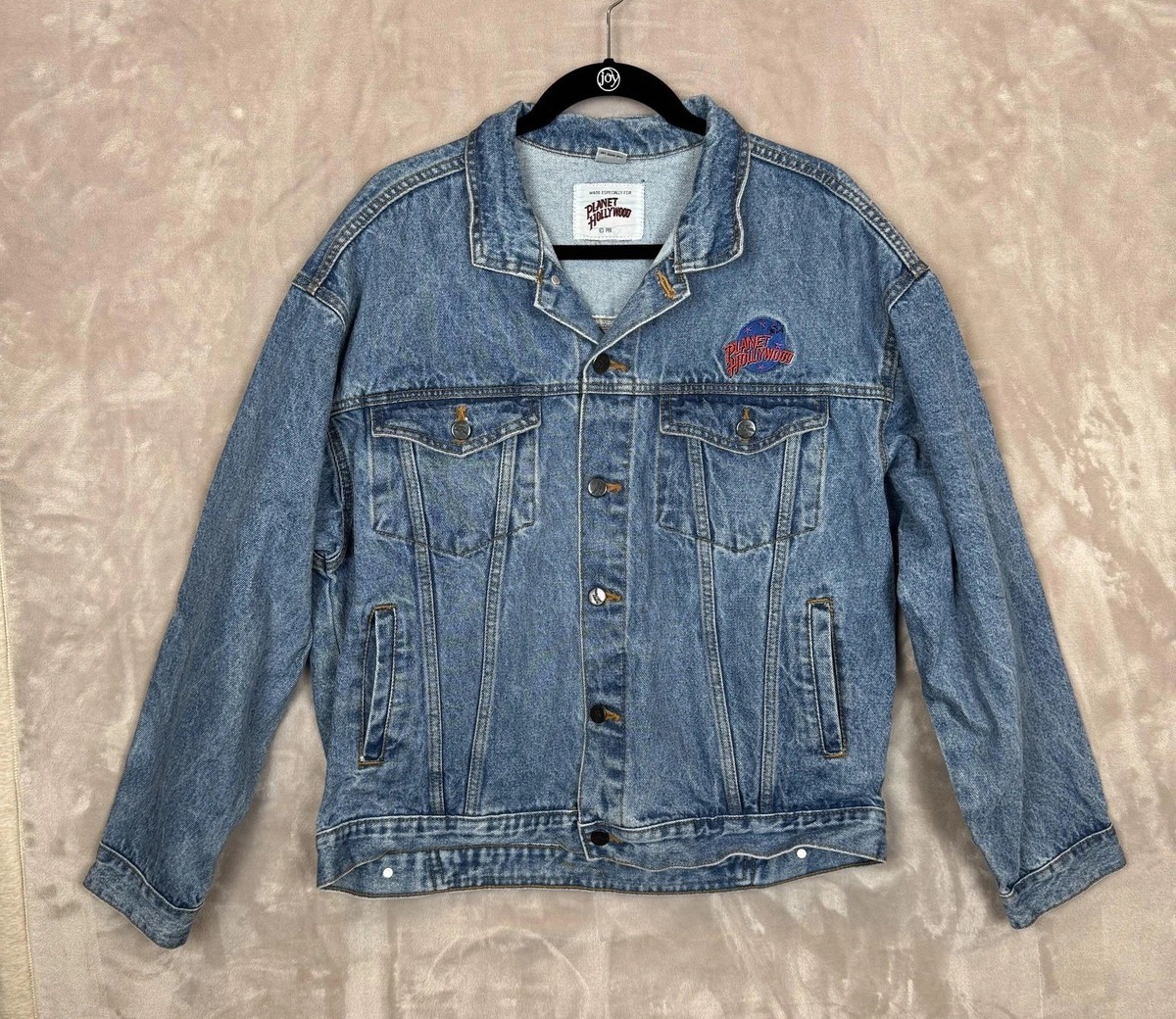 Vintage Planet Hollywood Denim Jacket Mens XL Blue Las Vegas