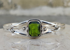Bracciale in argento 925 peridoto creato a mano in laboratorio: bracciale con...