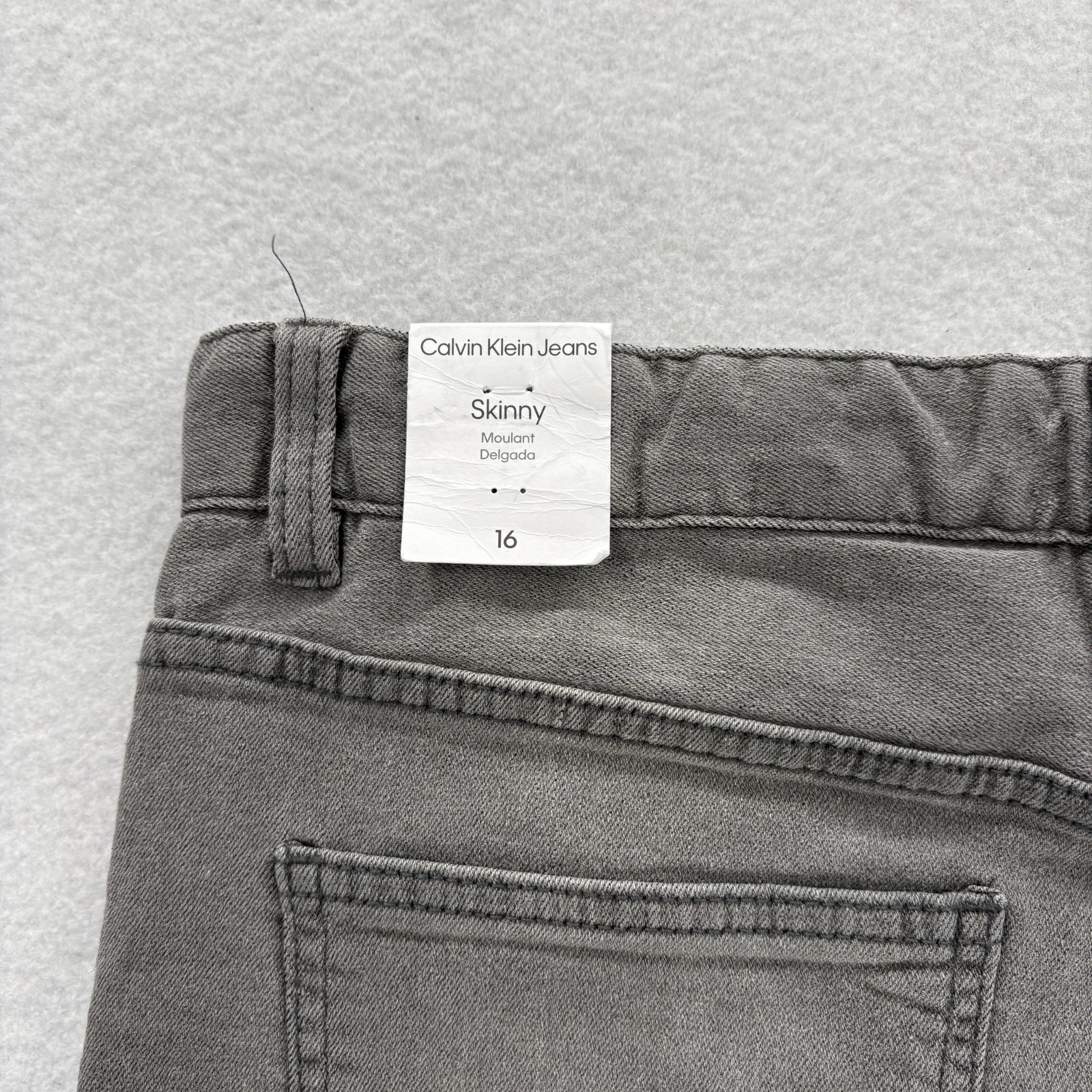 Calvin Klein Jeans Kids 16 Gray Skinny Adjustable Waist Stretch Casual 30x30 NWT thumbnail 12
