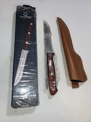 Tan Ren 5'' Stainless Steel Fillet Knife with Wooden Handle