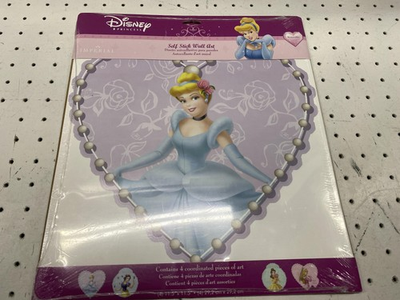 #ad #ad Disney Princess Cinderella Self Stick Wall Art Decals 4 Piece Purple Bedroom $21.95