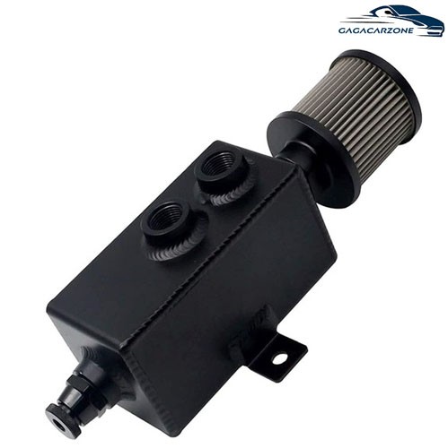 Aluminum 1L Oil Catch Can Reservoir Tank Breather Filter Baffled 10AN Fitting