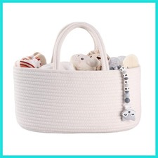 Baby Diaper Caddy Organizer for Girl Boy Cotton Rope Nursery Storage Bin Bask...