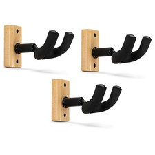 Proline Solid Wood Guitar Wall Hanger - Natural 3-Pack