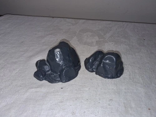 Vintage Marx Fort Apache Hard Plastic Rock Lot of Two Dark Grey