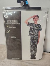 Camo Army Soldier Child Large 8-10 Halloween Costume Camouflage Boys